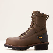 Ariat Men's Brown Powerline 8" 400G Waterproof 400g Round Composite Toe Lace Up Work Boot