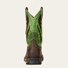 Ariat Men's Brown VentTEK Workhog Broad Square Toe Work Boots with Green Tops