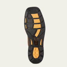 Ariat Men's Brown WorkHog Patriot Broad Square Toe Work Boots with USA Flag Patch on Brown Camo Tops