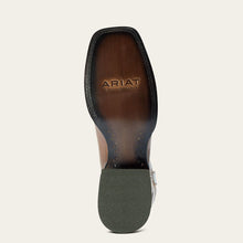 Ariat Men's Weathered Tan Circuit Patriot Broad Square Toe Cowboy Boots with Embroidered American Flag on the Tops