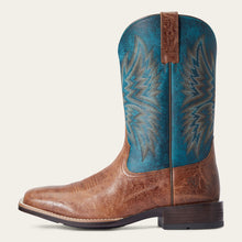 Ariat Men's Dark Tan Valor Ultra Broad Square Toe Western Boots with Turquoise Tops