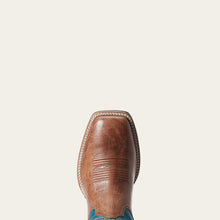 Ariat Men's Dark Tan Valor Ultra Broad Square Toe Western Boots with Turquoise Tops