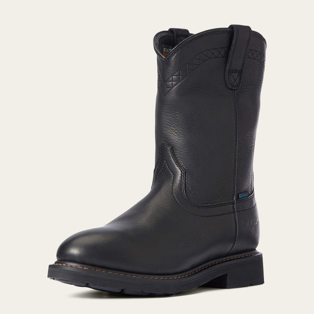Pard's Western Shop Ariat Men's Black Sierra Waterproof Round Toe Work Boots