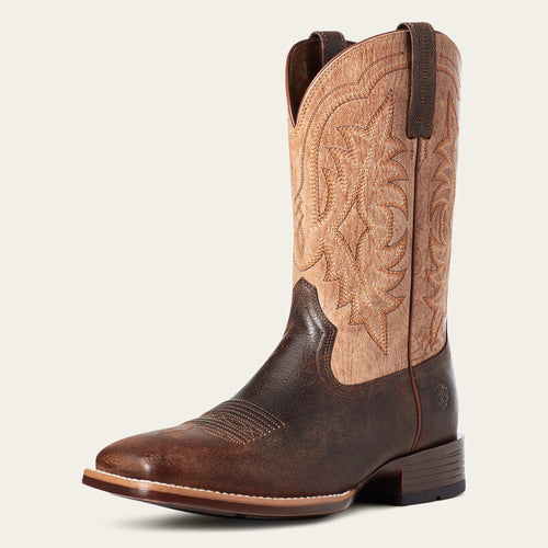 Pard's Western Shop Ariat Men's Dark Roast Ryden Ultra Broad Square Toe Cowboy Boots with Tan Tops