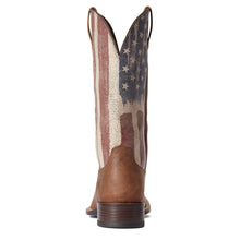 Ariat Men's Patriot Ultra Sorrel Crunch Broad Square Toe Boots with USA Flag Tops