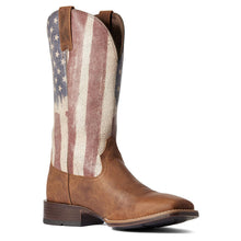 Ariat Men's Patriot Ultra Sorrel Crunch Broad Square Toe Boots with USA Flag Tops