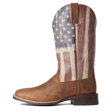 Ariat Men's Patriot Ultra Sorrel Crunch Broad Square Toe Boots with USA Flag Tops
