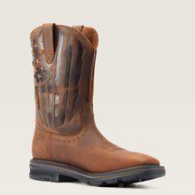 Ariat Men's Distressed Brown Sierra Shock Shield Patriot Square Toe Work Boots