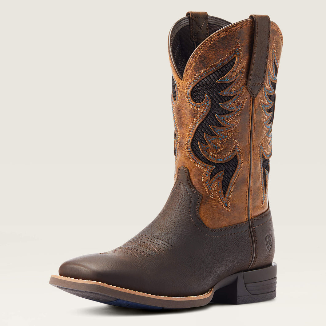 Pard's Western Shop Ariat Men's Dark Brown Cowpuncher VentTEK Wide Square Toe Cowboy Boots