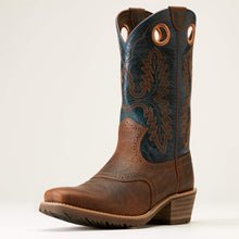 Pard's Western Shop Ariat Men's Brown Crunch Hybrid Roughstock Square Toe Western Boots with Dark Navy Tops