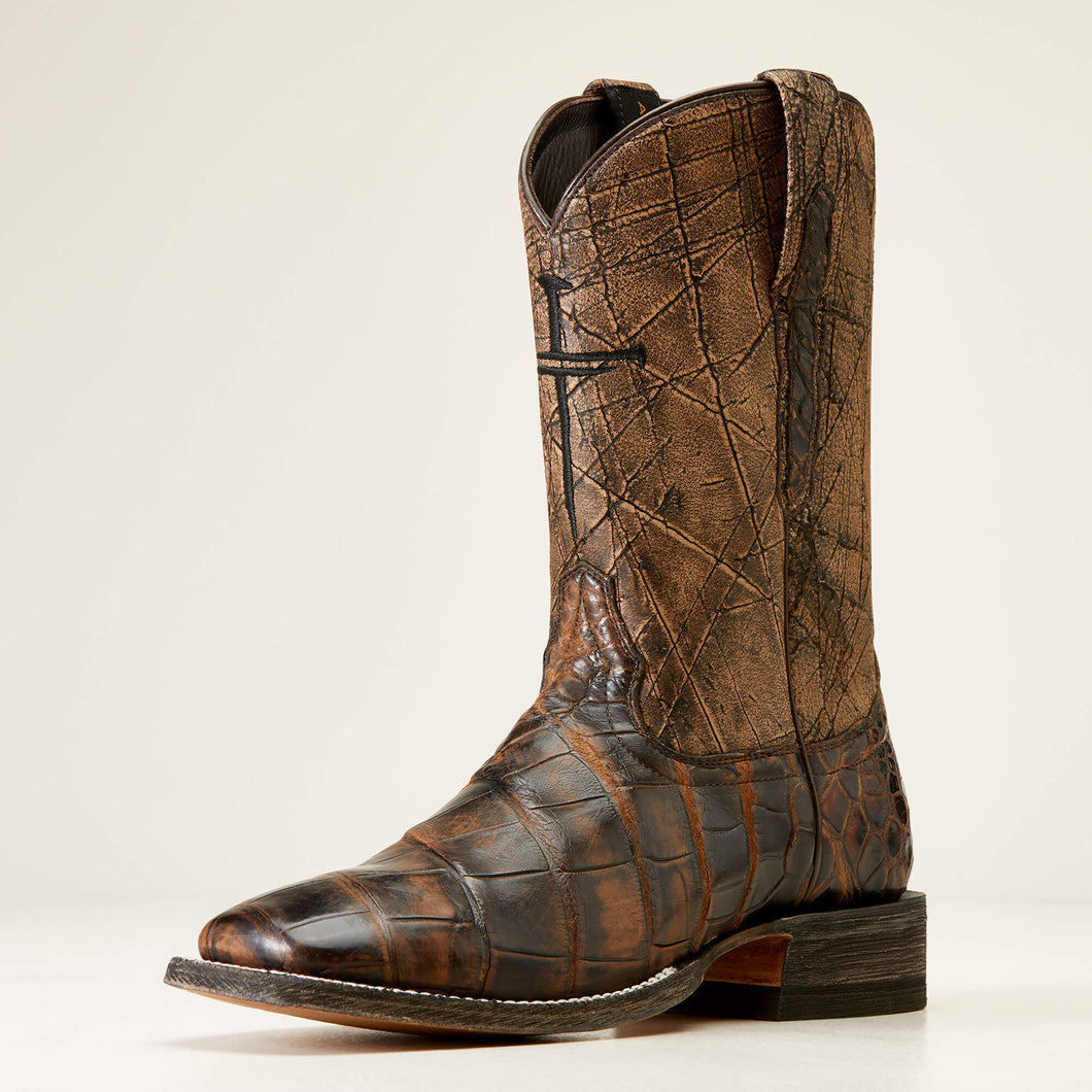 Pard's Western Shop Ariat Men's Brown Blackwater American Alligator Broad Square Toe Western Boots
