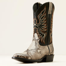 Pard's Western Shop Ariat Men's Natural Python J-Toe Cowboy Boots with Fancy Stitched Tops