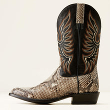 Ariat Men's Natural Python J-Toe Cowboy Boots with Fancy Stitched Tops