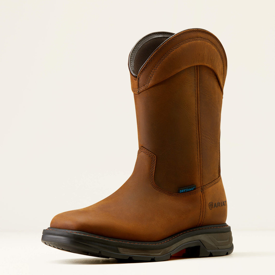 Pard's Western Shop Ariat Men's Distressed Brown WorkHog XT Waterproof Broad Square Toe Wellington Work Boots