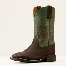 Pard's Western Shop Ariat Men's Brown Amos Broad Square Toe Cowboy Boots with Surf Green Tops