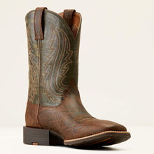 Ariat Men's Sport Big Country Mahogany Elephant Print Broad Square Toe Cowboy Boots with Forest Green Tops