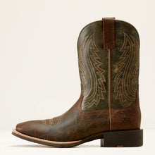 Ariat Men's Sport Big Country Mahogany Elephant Print Broad Square Toe Cowboy Boots with Forest Green Tops
