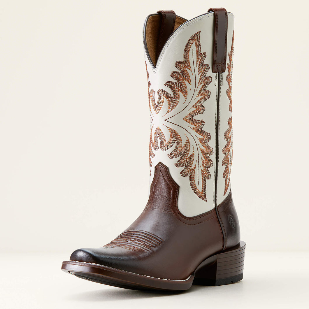 Pard's Western Shop  Ariat Men's Mahogany Renegade Blunt Toe Cowboy Boots with Cream Tops