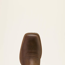 Ariat Men's Taupe Hybrid Ranchwork Waterproof Broad Square Toe Cowboy Boots with Dark Blue Tops