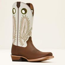 Ariat Men's Brown Southland Blunt Toe Cowboy Boots with Cream Tops