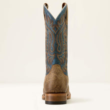 Ariat Men's Gold Point Earth Brown Bison Broad Square Toe Boots with Blue Tops