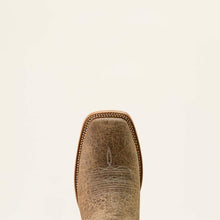 Ariat Men's Gold Point Earth Brown Bison Broad Square Toe Boots with Blue Tops