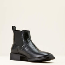 Ariat Men's Black Croc Print Booker Chelsea Broad Square Toe Western Shoe/Boot