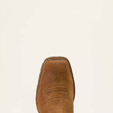 Ariat Men's Brown Hybrid Rancher Patriot Broad Square Toe Cowboy Boots with Navy Tops & Distressed Stars and Stripes Patch