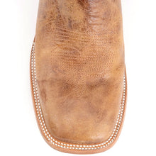 Ferrini Men's Tan Maddox Broad Square Toe Boots with Blue Tops