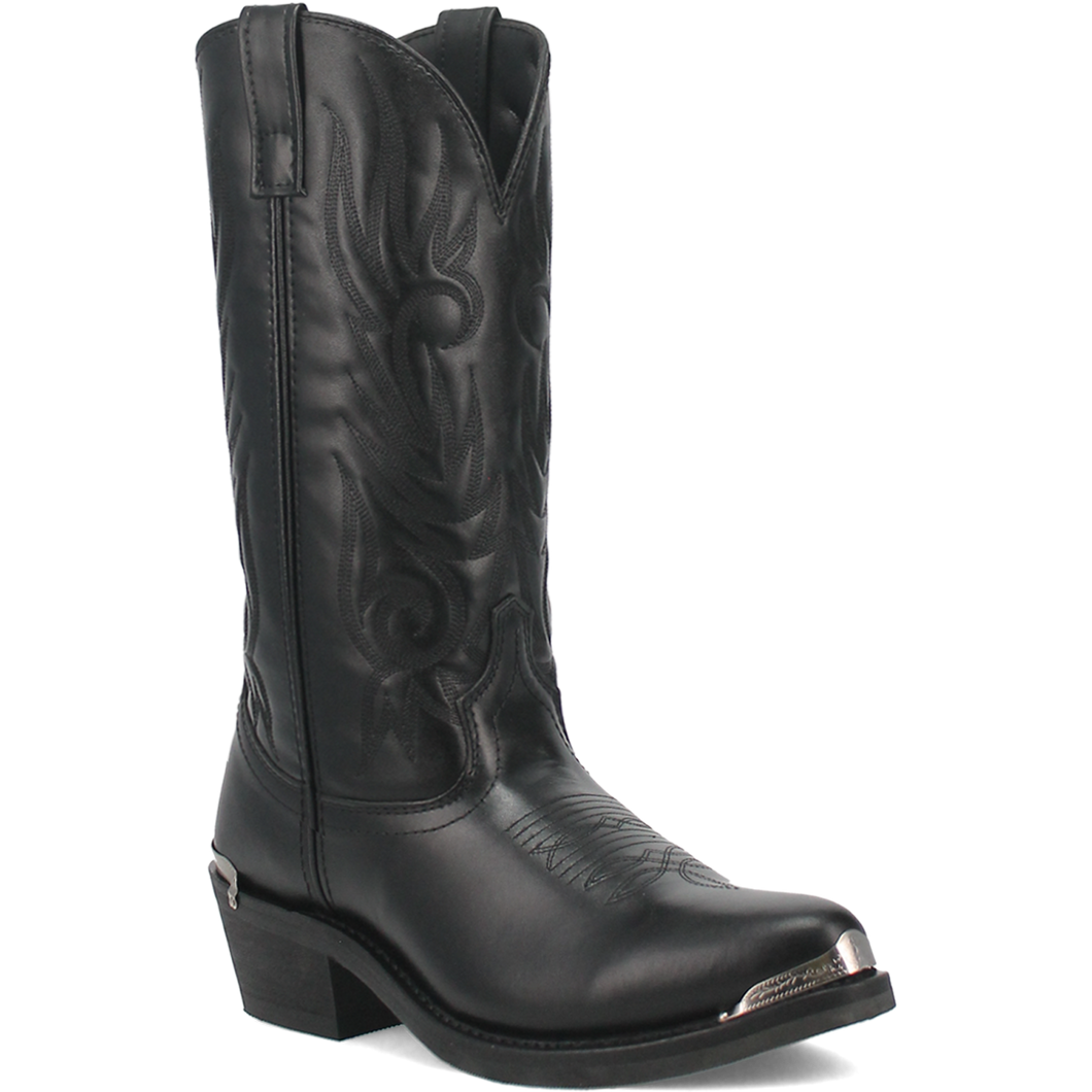 Pard's Western Shop Laredo Men's Black McComb J-Toe Western Boots with Metal Toe Tip & Heel Guard
