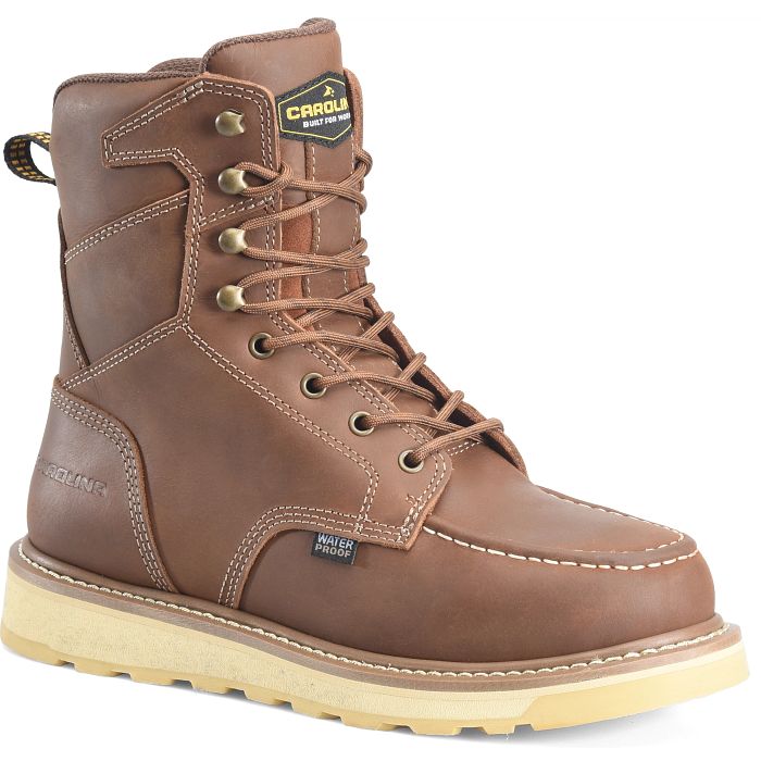 Carolina Boots Tan Waterproof Gruntz Round Toe 8 display picture 3