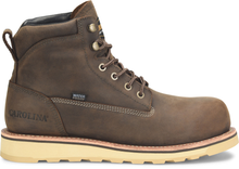 Carolina Boots Dark Coffee 6" Waterproof Staple Gun Round Toe Lace Up Work Boots for Men