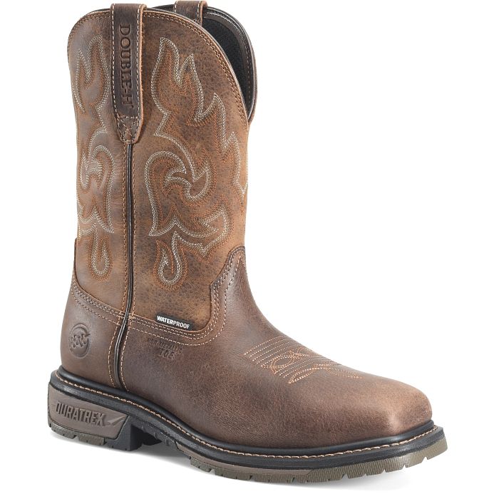 Double H Men's Brown Drayton Waterproof Broad Square Composite Toe Rop ...