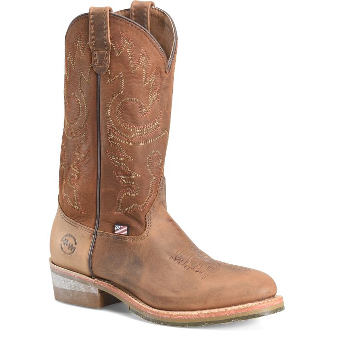 Double H Brown Western Boots Buy Double-H DH1552 Boots – Tough Cowboy Look - Hewlett & Dunn main image 4