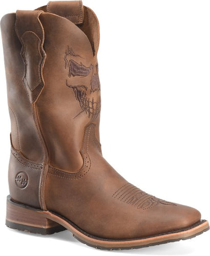 Pard's Western Shop Double H Medium Brown Wide Square Toe Stockman Boots for Men