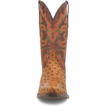 Dingo Outlaw Tan Ostrich Print Snip Toe Boots for Men