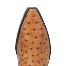 Dingo Outlaw Tan Ostrich Print Snip Toe Boots for Men