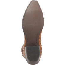 Dingo Outlaw Tan Ostrich Print Snip Toe Boots for Men