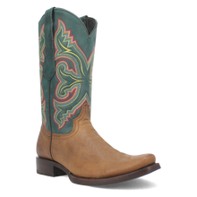 Pard's Western Shop Dingo Men's Tan True Grit Blunt Toe Western Boots with Green Tops