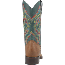 Dingo Men's Tan True Grit Blunt Toe Western Boots with Green Tops