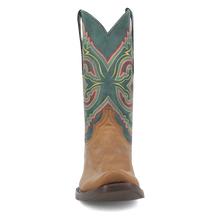 Dingo Men's Tan True Grit Blunt Toe Western Boots with Green Tops
