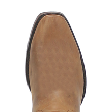Dingo Men's Tan True Grit Blunt Toe Western Boots with Green Tops