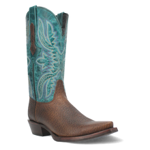 Pard's Western Shop Dingo Men's Brown Rio Lobo Toe Western Boots with Blue Tops