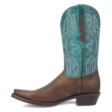 Dingo Men's Brown Rio Lobo Snip Toe Western Boots with Blue Tops