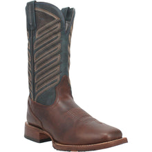 Pard's Western Shop Men's Dan Post Cowboy Certified Chocolate Ivan Square Toe Boots with Blue Tops