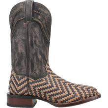 Dan Post Cowboy Certified Keaton Black/Tan Basketweave Broad Square Toe Boots for Men