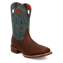 Pard's Western Shop Dan Post Men's Brown Leighton Broad Square Toe Boots with Blue Tops
