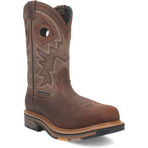 Pard's Western Shop Men's Dan Post Brown Kirk Waterproof Broad Square Toe Work Boots