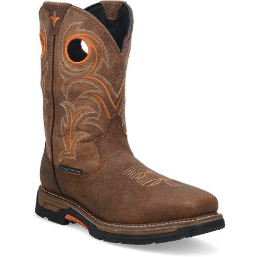 Pard's Western Shop Dan Post Men's Brown Storm's Eye Waterproof Broad Square Composite Toe Western Work Boots
