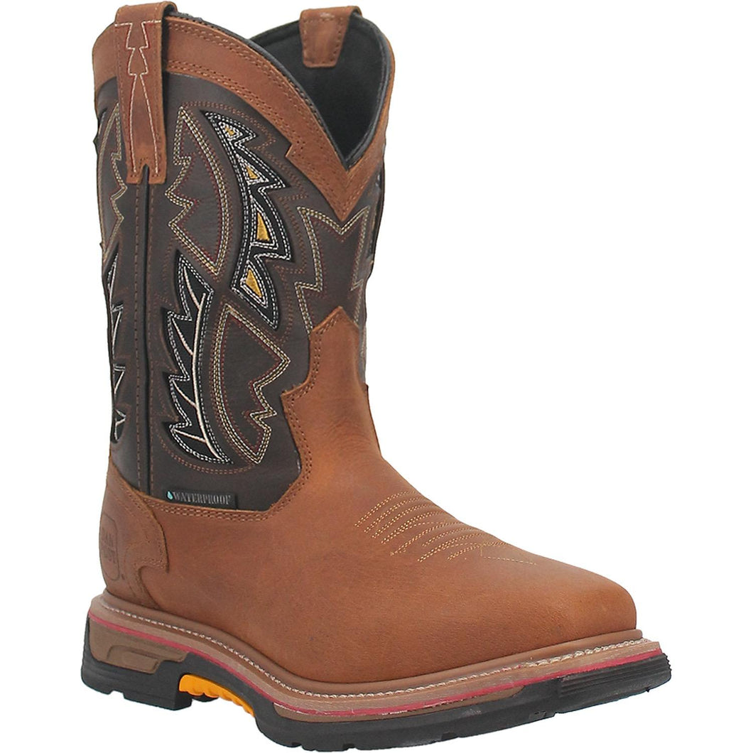 Pard's Western Shop Men's Dan Post Brown Waterproof Warrior Work Boots with Square Composite Toe